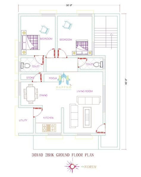 House Designs For X East Facing Plots Bhk X Bhk X Bhk