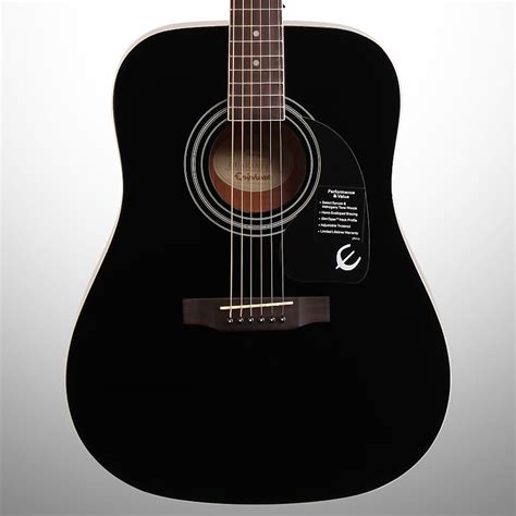 Epiphone DR-100 Acoustic Guitar, Ebony | Reverb