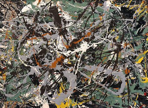 美国抽象表现主义画派大师 杰克逊·波洛克 Jackson Pollock 名作（代表作）《无题（绿银 ）（green Silver）》 现代
