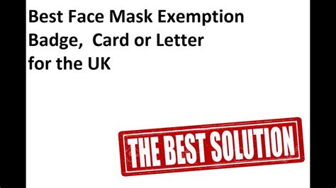 Best Face Mask Exemption Badge Card Letter For The Uk Youtube