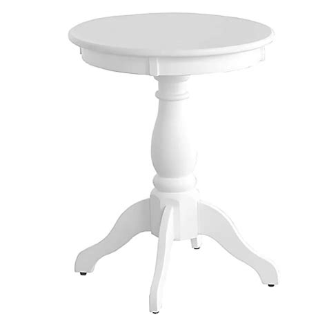 Pedestal Accent Side Table in White - Bed Bath & Beyond