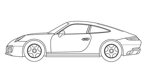 How to draw Porsche Car in computer using Ms Paint | Car Drawing | Ms ...