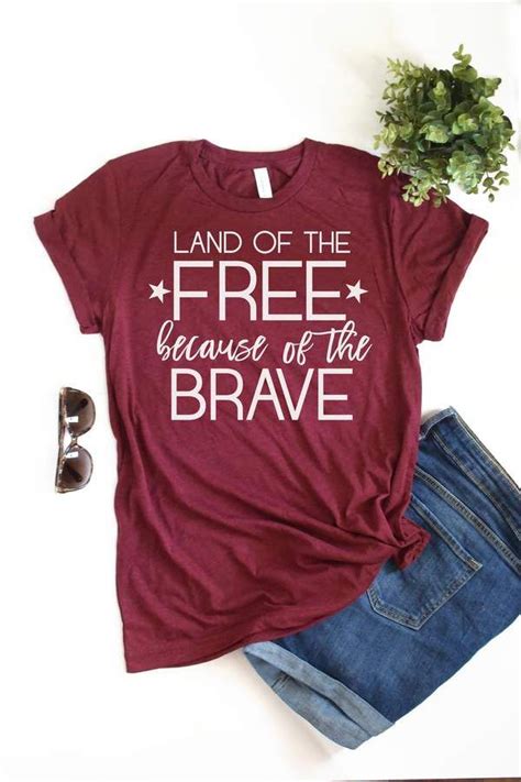 Etsy Women S Graphic Tee Land Of The Free Because Of The Brave 4th