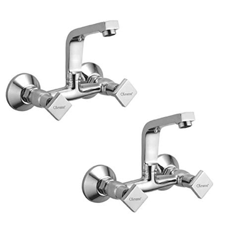 Buy Oleanna Melody Brass Sink Mixer With Swivel Spout Wall Mounted Disc Fitting Quarter Turn