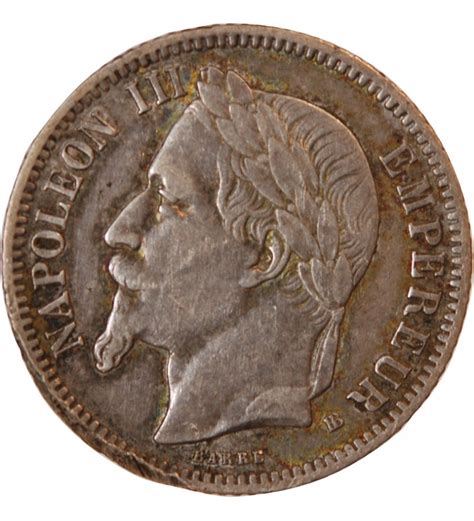 NAPOLEON III 1 FRANC ARGENT 1866 BB STRASBOURG Argent TB Suffren