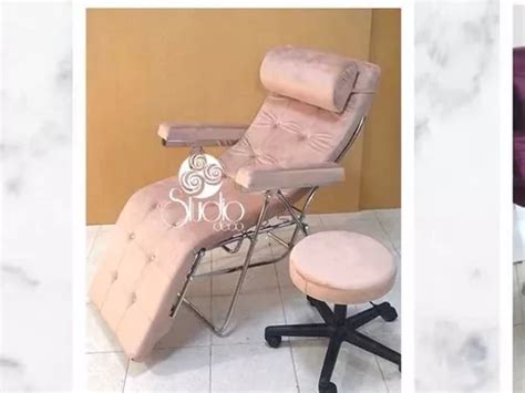 Silla Reclinable Capitonada Con Banco Lashista Microblading