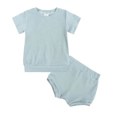 Vêtements d été en lin pour bébés ensembles de 2 pièces courts de sport