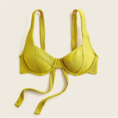 J Crew Ribbed Cross Back Underwire Bikini Top For Women In 2022