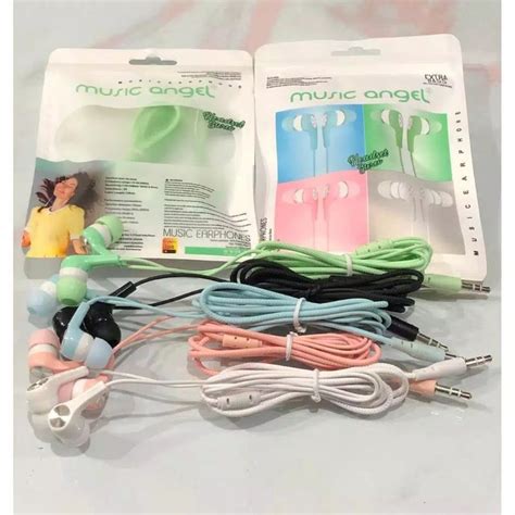 Jual HF HEADSET EARPHONE MUSIC ANGEL MACARON SUPER BASS Shopee Indonesia