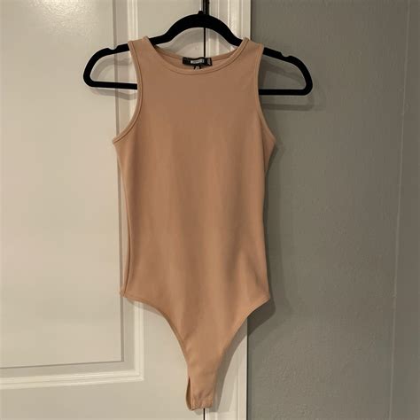 Missguided Nude Tank Top Bodysuit W Thong Bottoms Depop