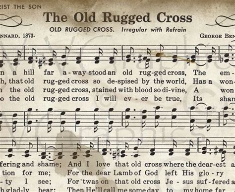 The Old Rugged Cross Sheet Music Christian Hymn Hymnal Digital Download