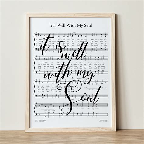 It is Well With My Soul Hymn Print, Large Print Sheet Music, Printable ...