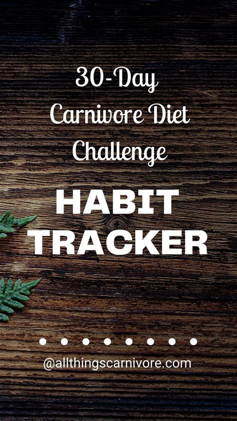 Text 30 Day Carnivore Diet Challenge Habit Tracker Allthingscarnivore