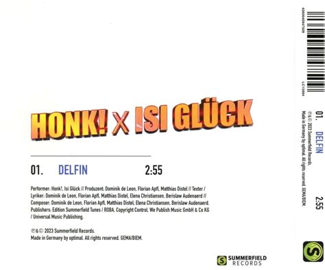 Honk Isi Glück Delfin Maxi CD Shirt M 1 Maxi CD und 1 T Shirt