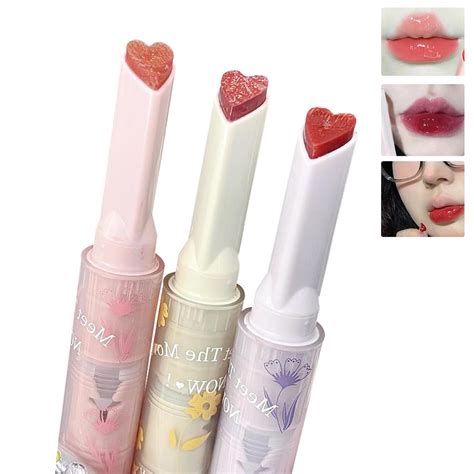 3 Colors Jelly Lipstickkorean Heart Tinted Jelly Lip Glossmirror Long Lasting