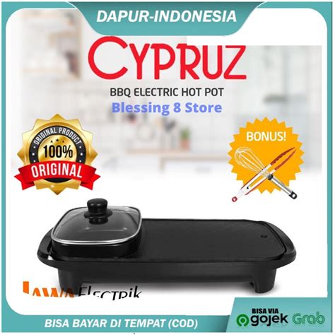 Jual Cypruz BBQ Electric Hot Pot Shabu Suki Grill Hotpot Elektrik 2 In 1 NEW Shopee Indonesia