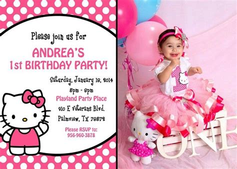 Free Printable Hello Kitty 1st Birthday Invitations Free Invitation