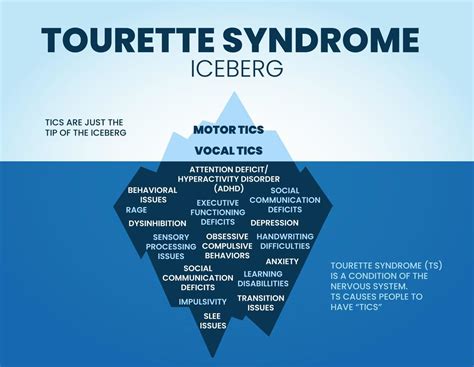 The vector of Tourette syndrome iceberg has its motor and vocal tics on the surface and hides ...