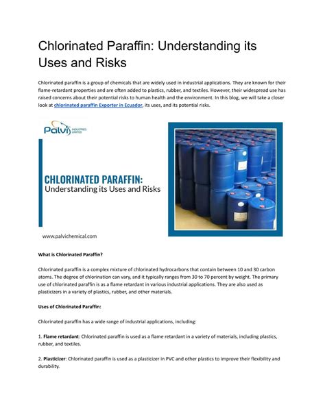 Ppt Chlorinated Paraffin Understanding Its Uses And Risks Powerpoint