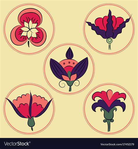 Art nouveau flowers Royalty Free Vector Image - VectorStock