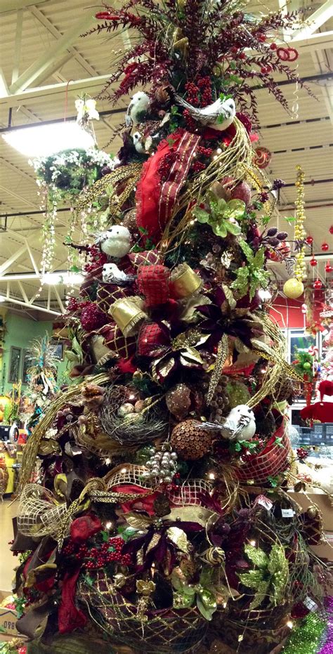 Christmas Burgundy Gold And Brown Tree At Arcadia Floral And Home