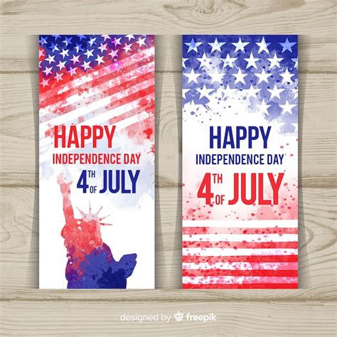 Free Vector | Fourth of july banners