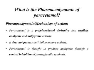 PARACETAMOL PHARMACOLOGY | PPT