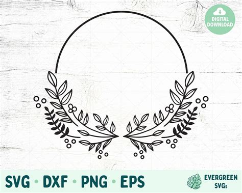 Leaves Svg Half Wreath With Leaves Svg File For Cricut Circle Wreath