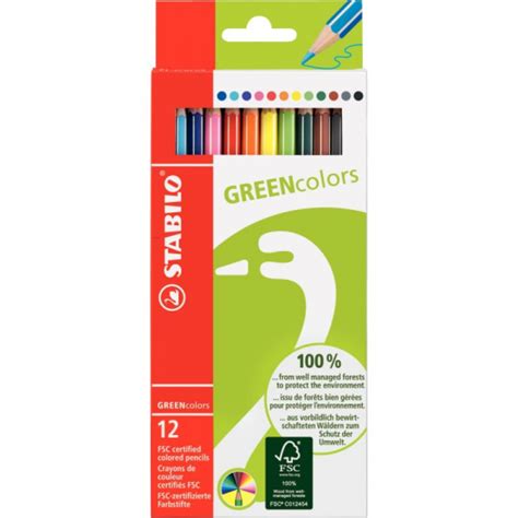 Etui De 12 Crayons De Couleur Greencolors Assortis