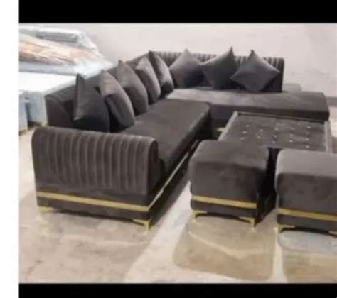 4 Seater Wooden L Shape Sofa Set With Lounger At Rs 25000 Set In