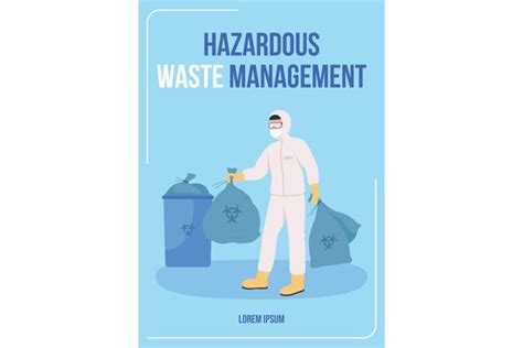 Hazardous Waste Management Poster Flat Vector Template