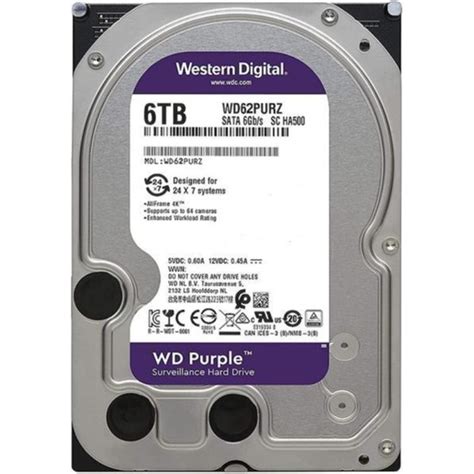 Wd 6tb Purple WD62PURZ 3.5" 5400 Rpm Sata 3 HDD WD62PURZ Fiyatı