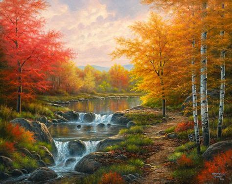 Thomas Kinkade Country Fall Scenery | Autumn Glory by Abraham Hunter ...