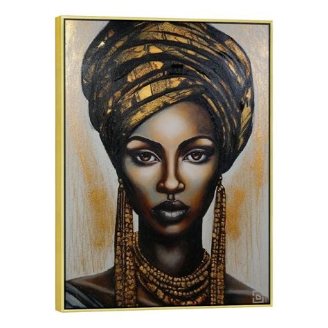 Nawypu African American Wall Art Framed Elegant Black Woman Canvas