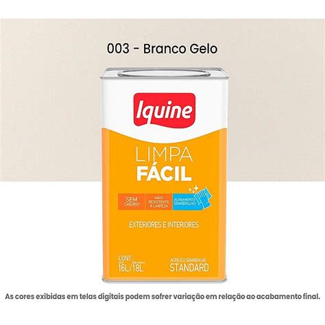 Tinta Iquine Semibrilho L Limpa F Cil Branco Gelo Oca Pisos E