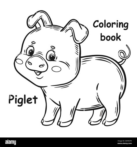 Lindo Cerdo Piglet P Gina De Libro De Colorear Divertido Personaje