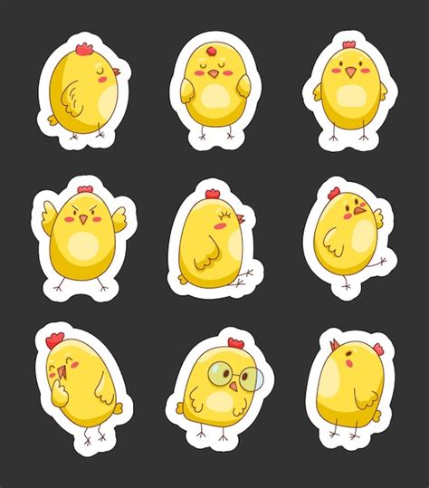 El Peque O Pollo De Dibujos Animados Lindo Sticker Marcador S Mbolo Del