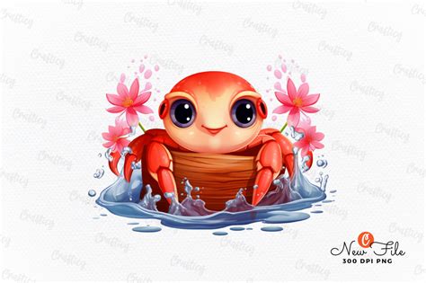 Cute Baby Red Crabs Sublimation Clipart Graphic By Graftify Creative