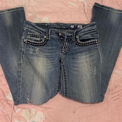 Miss Mes Blue Jeans Bootcut Lowrise Size 27 Depop