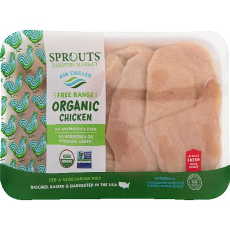 Sprouts Farmers Market Organic Thin Sliced Boneless Skinless Chicken Breast Package Same Day