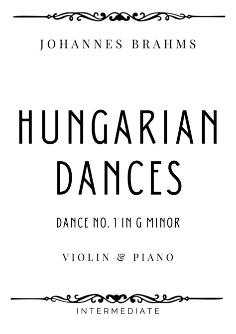 J Brahms Hungarian Dance No In G Minor Intermediate Arr