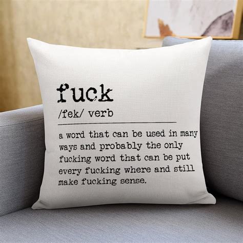 Amazon Fuck Definition Throw Pillow Covers X Funny Dictionary Word Meaning Typography