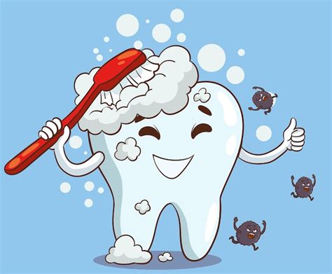 Premium Vector Vector Brushing Teeth Concept With Cartoon Character