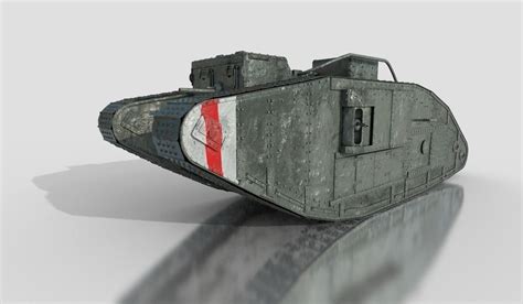 Mark V British Heavy Tank WW1 3D Model CGTrader