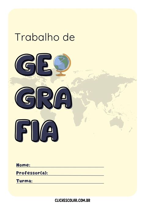 18 Capas De Trabalho Escolar Para Editar E Imprimir