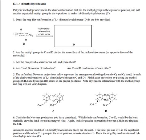 Solved E Dimethylcyclohexane Put Your Chegg