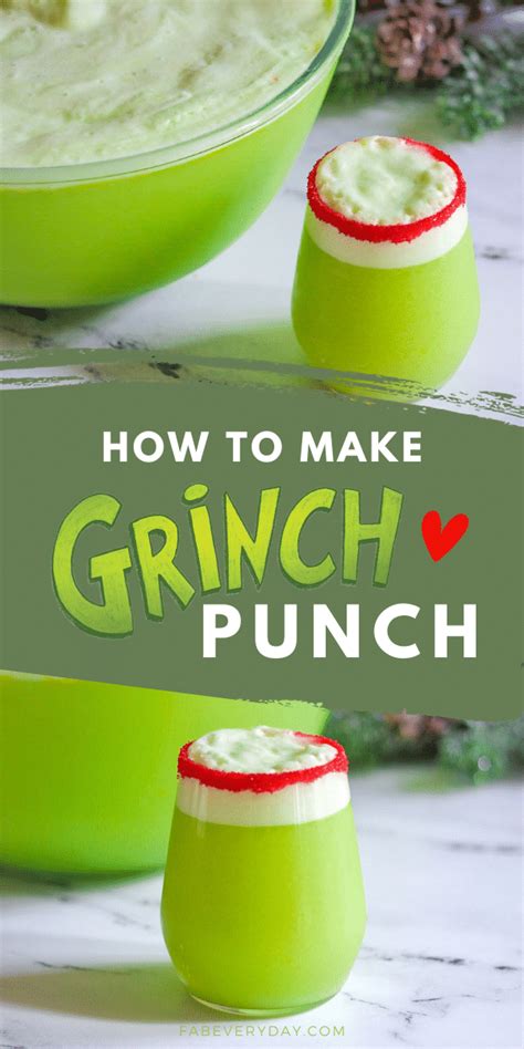 Grinch Punch Recipe Fab Everyday Recipe Christmas Drinks