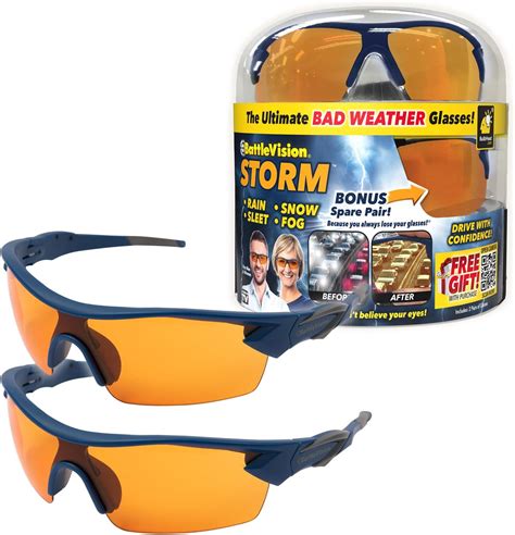 Battlevision Storm Glare Reduction Glasses By Bulbhead See Clearly During Bad Weather Day Or