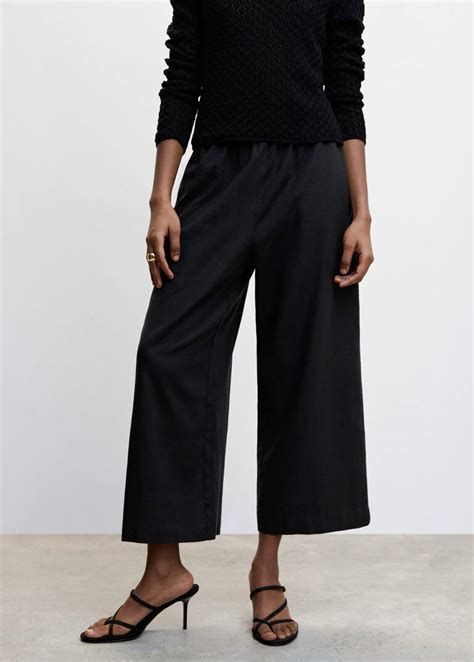 Linen Blend Culotte Trousers Women Mango Usa