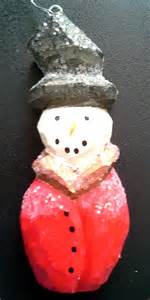 Wood Carvings Hand Carved Snowman Ornaments Hand Carved Folk Art Hand